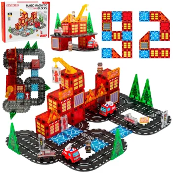 Ricokids RK-783 magnetic fire station construction set, 92 pieces