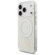 Guess IML Flowers Electro Pearl Strap MagSafe Case for iPhone 17 Pro, White