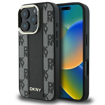 Dkny iPhone 16 Pro Max Case Checkered Pattern MagSafe, Black