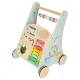 Wooden Baby Walker Push Toy with Activity Center and Abacus, Blue