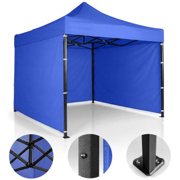 Plonos Garden Pavilion with 3 Walls 3x3m Blue
