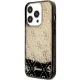 Guess iPhone 14 Pro Case Liquid Glitter 4G Translucent, Black