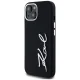 Karl Lagerfeld Silicone Metal Script Logo Case for iPhone 15 - Black