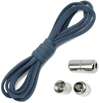 No-Tie Elastic Shoelaces with Metal Lock, Blue