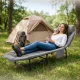 Folding Camping Chair Sun Lounger Mountain Goat - Grey