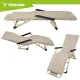 Folding Garden Lounger Trizand 3-in-1 with Cushion, beige