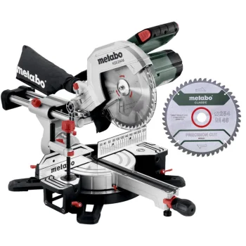 Metabo KGS 254 M Cross-Cut and Mitre Saw with Pull Function + Blade