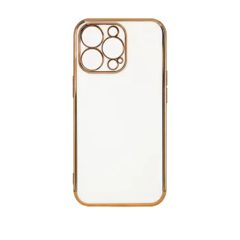 Telefono dėklas Samsung Galaxy A12 5G Lighting Color Case su auksiniu rėmeliu, baltas
