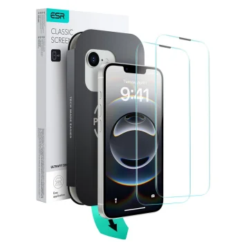 ESR UltraFit Tempered Glass for iPhone 13 / 13 Pro / 14 / 16e / 17e (2-Pack)