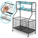 Humberg HM-780 Rolling Metal Storage Rack with Baskets, Black