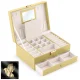 Massido Ms-709 Jewellery Box with Mirror and Key, Gold