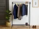 Metal Freestanding Clothes Rack with Shoe Shelf, Black