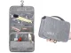 Hanging Travel Toiletry Bag Organizer with Hook and Handle, Grey