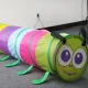 Children’s play tunnel caterpillar with bag, 180 cm, multicolor
