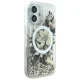 Guess iPhone 16 Case Liquid Glitter Flower MagSafe, Beige