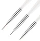 Fine Detail Nail Art Brush Set for Gel Polish and Manicures 3 pcs, White