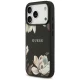 Guess Grained Flowers Classic Logo MagSafe Case for iPhone 17 Pro, Black