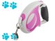 Automatic dog leash 5m, strong up to 20kg, with lock, pink