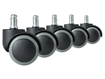 Sofotel Rubberized Office Chair Castor Wheels, 5 pcs, Grey