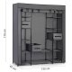 Massido Large Textile Wardrobe with Drawers, Graphite