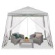 Garden Pavilion with Mosquito Net, White 3x3 m