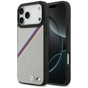 BMW iPhone 17 Pro Max Case M Tricolor Metal Logo MagSafe, Gray