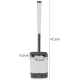 Ruhhy Silicone Toilet Brush with Holder and Tweezers, White/Grey