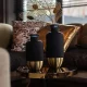 Bakalu Countryfield Mystik Flower Vase, Black/Gold, 31 cm