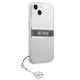 Guess iPhone 13 mini Case 4G Gray Strap Charm, Transparent