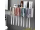 Wall-Mounted Bathroom Organizer with Toothbrush Holder and Dispenser, white