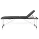Foldable massage table ALUMINUM COMFORT 3 sections, black