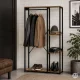 ModernHome Free Standing Clothes Rack with Shelves, Light Oak / Black, 90 x 40 x 167 cm