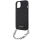 Karl Lagerfeld iPhone 14 Case Saffiano Monogram Chain, Black