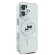 Karl Lagerfeld IML Metal Karl&Choupette Head MagSafe dėklas iPhone 16, baltas