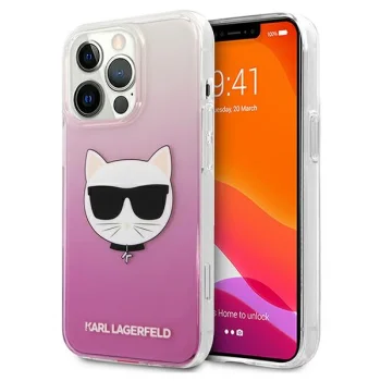 Karl Lagerfeld iPhone 13 Pro Max Case Choupette Head, Pink