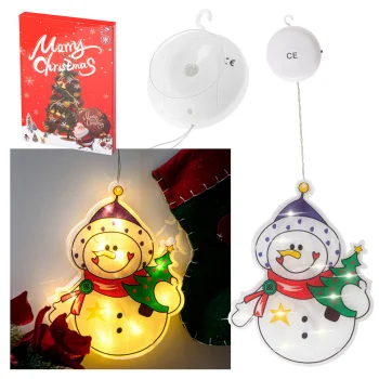 LED Window Decoration with Suction Cup Snowman