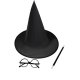 Kruzzel Magician / Wizard Costume Set, 4 Pcs, Black