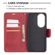 Huawei P50 Leather Stand Book Case Cover with Card Slots, Red