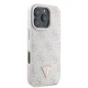 Guess Leather Metal Logo Strass Crossbody Case for iPhone 16 Pro Max - pink