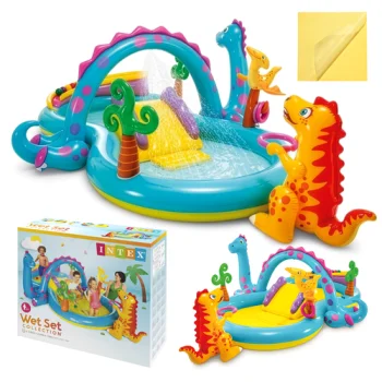 Intex 57135 Dinoland Inflatable Water Play Center with Slide and Fountain