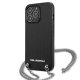 Karl Lagerfeld Leather Textured and Chain Case for iPhone 13 Pro Max, Black