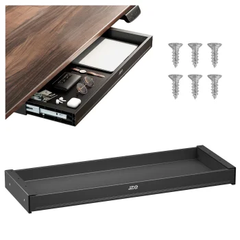 Ergo Office ER-302 B Flat Under-Desk Drawer, Black