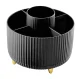 Rotating Makeup Organizer for Vanity, 360 Spinning Cosmetic and Brush Holder, Black
