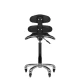 High Beauty and Hairdressing Stool AM-880 with Backrest, Black