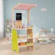 Ecotoys HM328234 Large Wooden Toy Shop for Kids with Terminal and Scales, 20 Elements