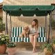 3-Seater Garden Swing Steel Freestanding MultiGarden, Green-White