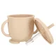 Kids Silicone Tableware Set Owl, 8 Pieces, Beige