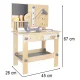 Workshop with wooden tools and work table