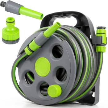 DIVODV Garden Hose with Wall Reel 1/2", 15m