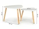 Nesting Coffee Tables Set of 2 ModernHome Scandinavian Design for Living Room, White